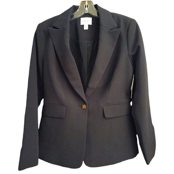 Nine West Navy Blue Blazer, Size 4 Petite, NWT - Picture 1 of 8
